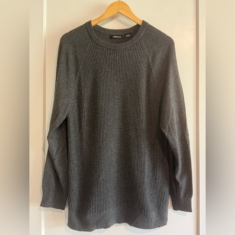 Mens Claiborne Textured Sweater